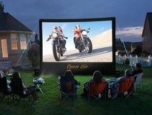Load image into Gallery viewer, Neighbours watching 16ā x 9ā Inflatable Screen. Backyard