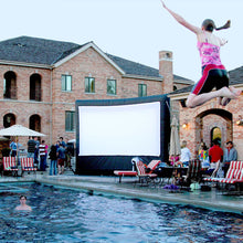 Load image into Gallery viewer, 16 ft Pro Inflatable Movie Screen by the pool 
