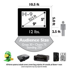 Load image into Gallery viewer, 9 ft Inflatable Screen - Sizing Diagram
