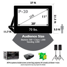Load image into Gallery viewer, Inflatable Screen Sizing Diagram 
