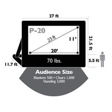 Load image into Gallery viewer, Pro 20' x 11' Projection Screen - Sizing Diagram
